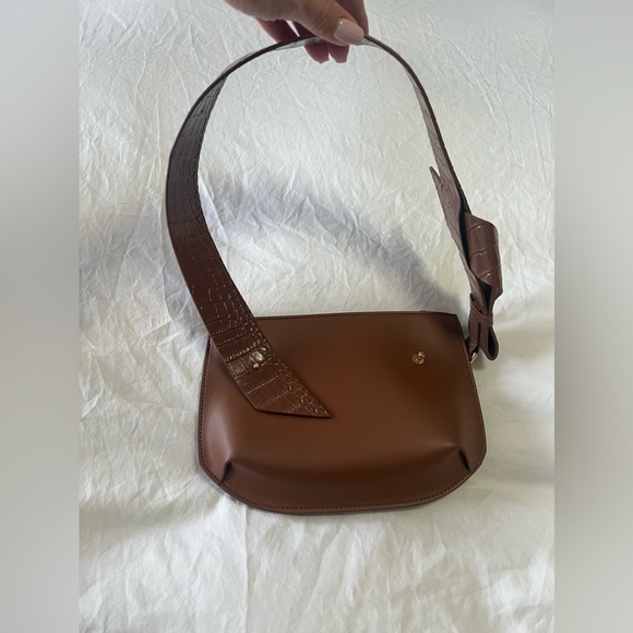 SENREVE Poema | Tan Convertible Bag Clutch | Vegan Leather And Suede | NWT - Picture 6 of 11